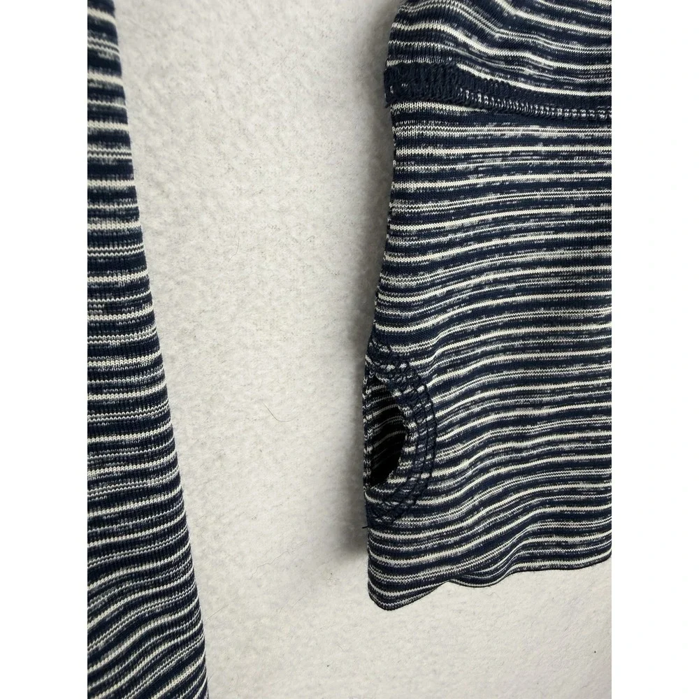 New Era Navy Blue Striped 1/4 Zip‎ Pullover Women's Size Large Thumb Holes NWT